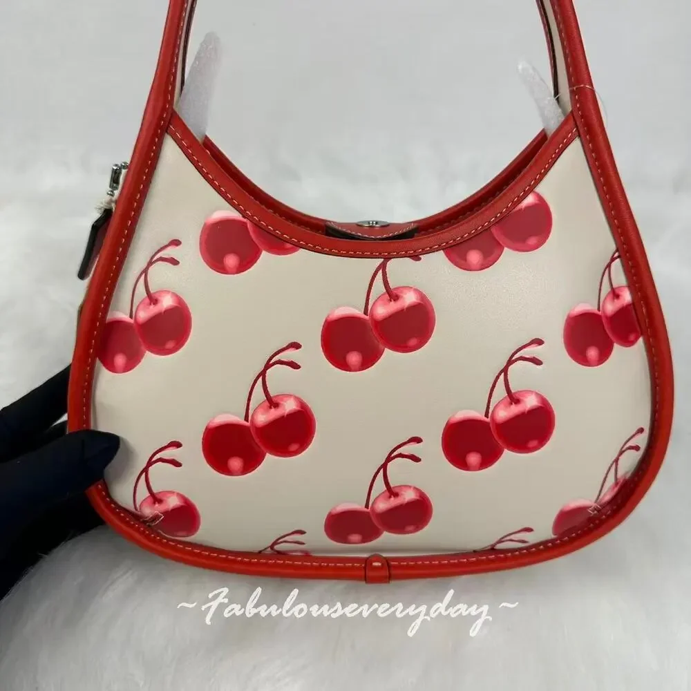 COACH Ergo Bag In Coachtopia Leather With Cherry Print Cloud Multi CL754 NWT